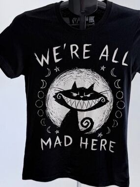 Akumu Ink We're All Mad Here T-Shirt Graphic Tee in Black